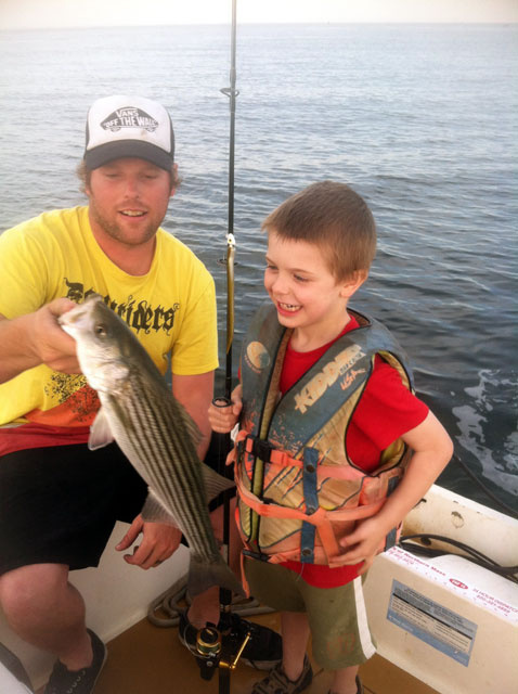 Toby goes fishing with his soon to be dad Captain Paul